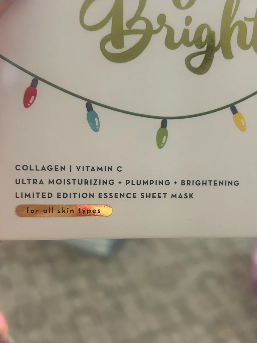 The Crème Shop Merry & Bright Sheet Mask Set of 5 NIB Holiday K-Beauty